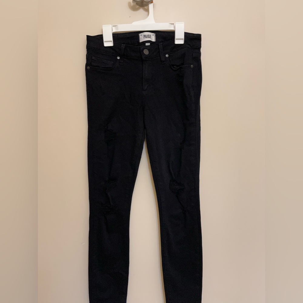 Paige Ripped Black Skinny Jeans